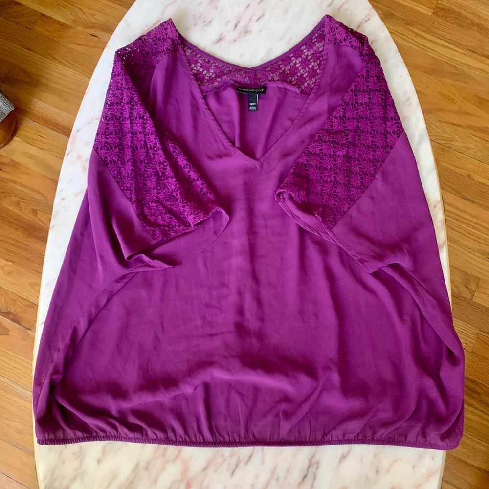 Purple Lace Top_Lane Bryant_Size 18/20_EUC